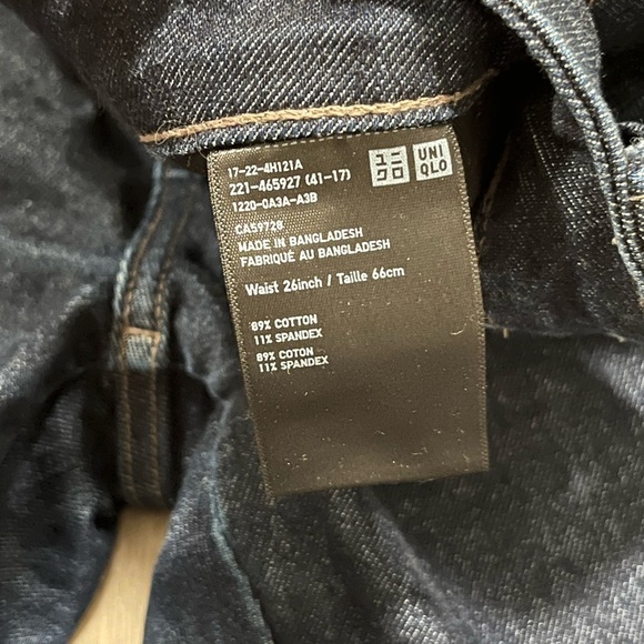 Uniqlo Dark Wash Denim Jeans Crop size 26 - Picture 2 of 9